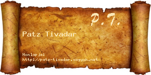 Patz Tivadar névjegykártya