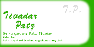 tivadar patz business card